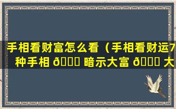 手相看财富怎么看（手相看财运7种手相 🐝 暗示大富 🐝 大贵）